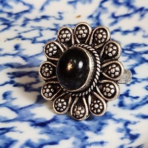 Beautiful, Size 10 1/2 Onyx Ring. Its Hand- crafted With An Elegant Ethnic-Style